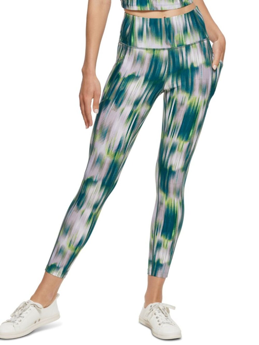 Calvin Klein Womens Activewear Performance Printed High-Waist 7/8 Length Legging